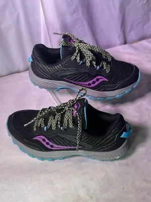 Saucony Women's Black/Purple/Blue Trail Running Shoe thumbnail 3