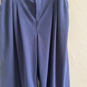 Halara Wide Leg Pants Womens XL Petite Navy Blue Pleated Office Wear Minimalist thumbnail 7