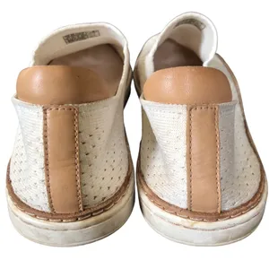 Ugg Sammy Slip On Knit Oxford Shoe Sz.10 Ivory W/Leather Detail Beach Vacay thumbnail 5
