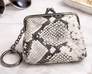 Patricia Nash Python Embossed Leather Kiss Lock Coin Purse Keychain Wallet thumbnail 1