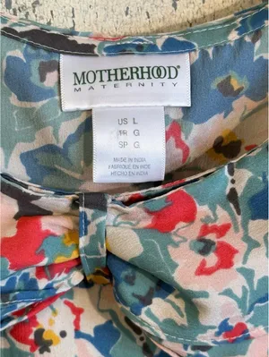 Motherhood Maternity floral sleeveless ruffle dress, size Large thumbnail 8