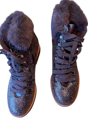 INC Lace Up Bejeweled Winter Cold Weather Boots 7.5 thumbnail 1