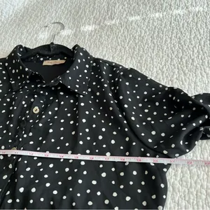 ✨ Full Moon Maternity Polka Dot Black White Dress Large‎ thumbnail 10