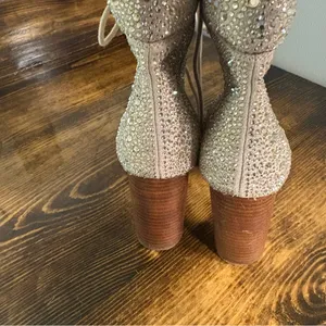 Steve Madden Illisa Rhinestone Lace‎ Up Booties Size 7.5 thumbnail 8