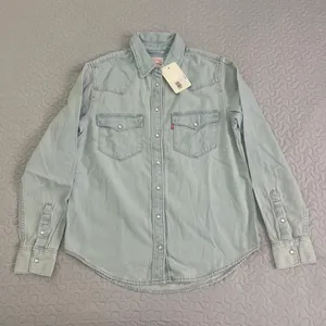 Levi’s western denim short button down long sleeve cowgirl small thumbnail 4