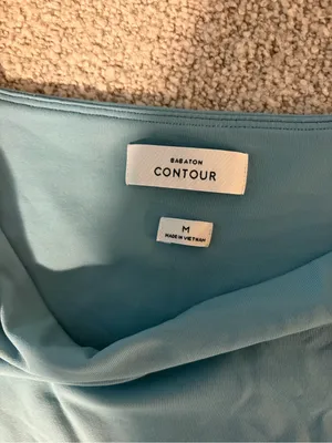 Babaton Aritzia Long-Sleeve Square Neck Bodysuit in Light Blue thumbnail 3
