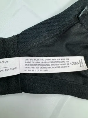 Auden Black Push-Up Plunge Coverage Underwire Bra with Lace Size 40DDD thumbnail 6