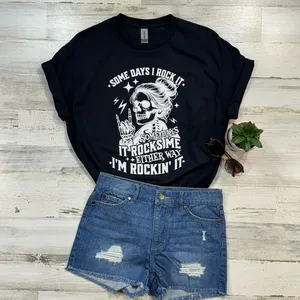 I’m Rockin’ It Women’s Medium T-Shirt Short Sleeve Black Crew Neck thumbnail 1