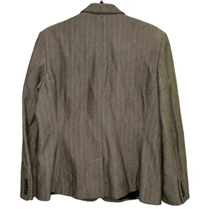 Chaps Herringbone Cream & Black‎ Button Front Blazer thumbnail 4