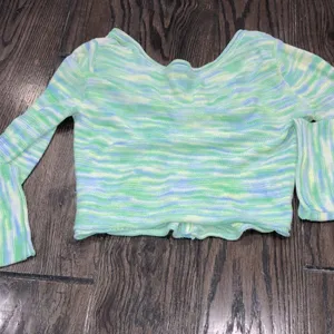AMERICAN EAGLE green knit boho sweater size small thumbnail 8