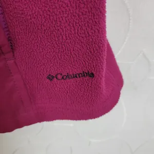 Columbia Womens Jacket Vest Sz S Pink Mock Neck Full Zip Fleece Paneled Lined thumbnail 6