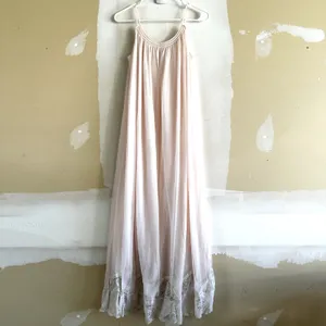 Vintage Eyeful By The Flaums Peignoir Nightgown Maxi 60s Floral Lace Cami Pink M thumbnail 7