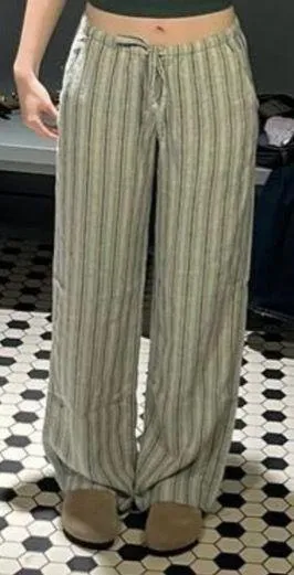 Hollister Linen-Blend Pull-On Baggy Pants || M Long thumbnail 1