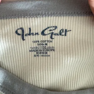 3216 | John Galt Ribbed Cropped Baseball Tee Blue Cream Long Sleeve One Size thumbnail 5