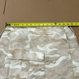 Zara Linen Blend Camo True Wrap Mini Cargo Skirt 9189/034/743 Medium Beige White thumbnail 10