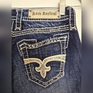 Rock Revival WOMENS ELLA EASY Boot Cut Blue Jeans. thumbnail 3