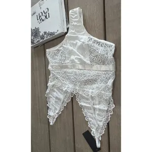 New‎ Even White Small Lingerie Teddy Bodysuit Lace Boho Chic Sexy Festival Wear thumbnail 8