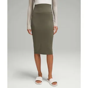 Lululemon Nulu Slim-Fit High-Rise Midi Skirt Army Green Size 6 NWOT thumbnail 8