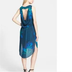 Haute Hippie 46G Sleeveless Silk Cowl Open‎ Draped Back Cocktail Dress XS thumbnail 2