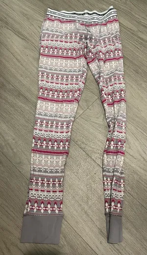 Victoria's Secret Fair Isle Thermal Leggings - Pink & Gray thumbnail 1