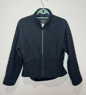 Barbour Jacket Quilted Microfiber Equestrian‎ Jacket Sz 6 Black thumbnail 1