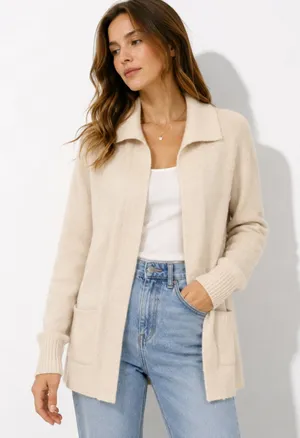 J.Crew Cream Fisherman Coastal Grandma Grandpa Chic Cardigan Sweater Classic M thumbnail 1