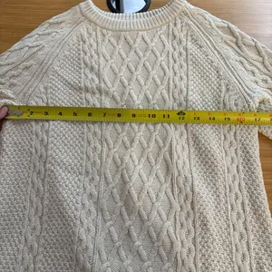 J. Crew Factory Cream Cable Knit Raglan Crewneck Sweater XS Cropped Preppy Cozy thumbnail 10
