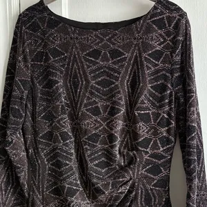 Anne Klein Black and Brown Patterned Long Sleeve Dress thumbnail 3