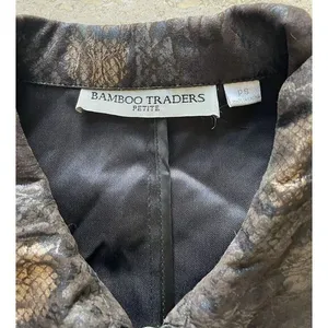 Bamboo Traders Jacket Metallic‎ Snake Print Zip Long Sleeve PS Petite S thumbnail 3
