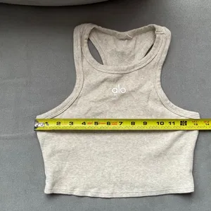Alo Yoga Aspire Tank Oatmeal Heather/White XS thumbnail 3