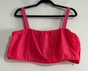 Daily Drills Bubble Crop Top Sports Bra Hot Pink XL Sporty Workout Active Casual thumbnail 1