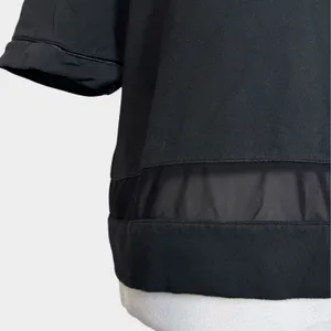 Alo Yoga Mellow Short Sleeve Top No Size Black Mesh Boxy Athleisure Workout Gym thumbnail 4