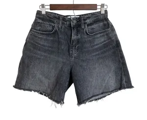 Reformation High Waisted Cut-off Denim Shorts Washed Black Womans 24 thumbnail 1