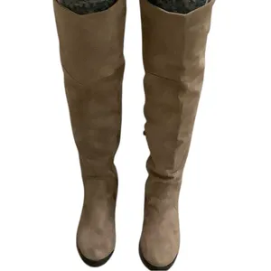 BAMBOO Over the Knee or Below the Knee Taupe Tan Faux Suede Boots. thumbnail 6