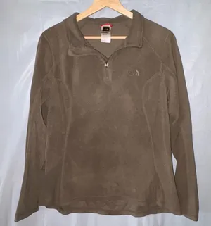 The North Face Womens Fleece 1/4‎ Zip Pullover Sweatshirt Women’s Large Green thumbnail 1