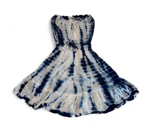 Olivaceous Tie Dye Strapless Smocked Dress thumbnail 1