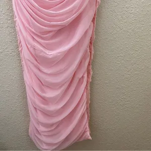 House of CB “Sofia” Fairy Pink Mesh Maxi‎ Dress strapless NWOT like fornarina XL thumbnail 11
