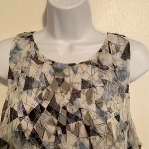 Vince Camuto Layered Mosaic Print Tunic Tank thumbnail 4