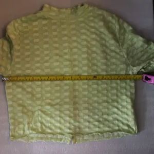 Free People Green Mock Neck Textured Button Closure Back T-Shirt S Casual Boho thumbnail 8