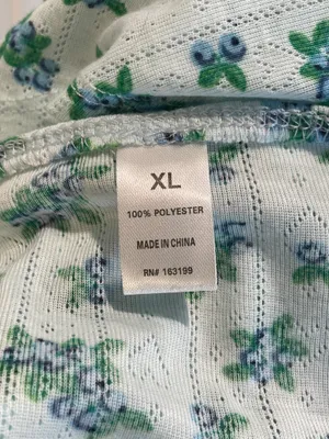 Light Blue Floral Crop Top with Spaghetti Straps Size XL thumbnail 3