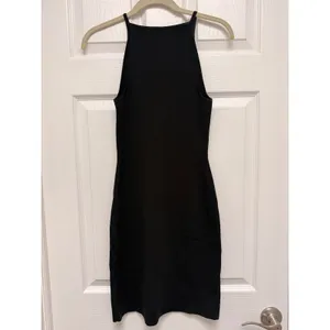 COS Knitted Bodycon Dress Black High Neck Sleeveless Ribbed Mini XS thumbnail 2