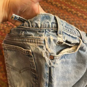 VTG LEVIS 505 CLASSIC heavy distressed DENIM CUT OFF SHORTS ORAGE TAB thumbnail 8