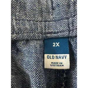 Old Navy Pants Women 2X Blue Linen Blend Elastic Waist Casual Beachy‎ Coastal thumbnail 5