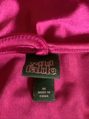 Wild Fable Size Medium Fuchsia Satin Cowl Neck Halter Camisole thumbnail 4