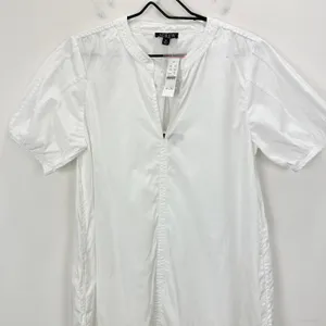 J.Crew Tall Delilah Dress Cotton Poplin Puff Sleeve Minimalist White Medium NWT thumbnail 10
