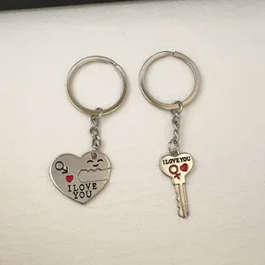 Key Love Heart Keychain Charm for Men Women Car Keychain Key Ring Bag Charm thumbnail 3