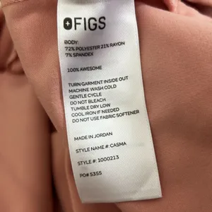 Figs Casma Three-Pocket Scrub Top Pink Plus Size 4XL‎ thumbnail 6