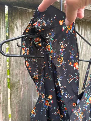 EUC SANDRO Paris Silk Petunia Floral Ruffled Sleeveless Dress Size Medium thumbnail 5
