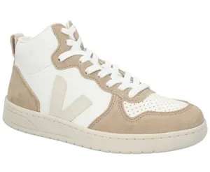 Veja V-15 High Top Lace Up Sneakers Suede Leather Beige White US 8 EU 39 thumbnail 1