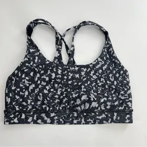 Lululemon Energy Bra Medium‎ Support, B-D Cup Urban Block Ice Grey Black sz 6 thumbnail 4